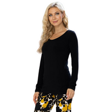 Load image into Gallery viewer, ORANGE Bamboo Long Sleeve Top - black
