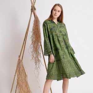 BOHEMIAN FASHIONS Floral Lace Dress - green