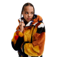 Load image into Gallery viewer, DESIGUAL Multicoloured Plush Coat - close up

