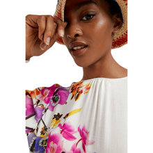 Load image into Gallery viewer, DESIGUAL White Floral Bodysuit - close up
