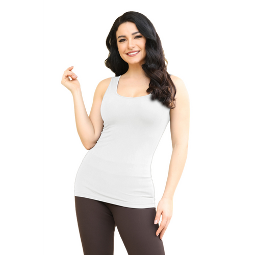 ORANGE Bamboo White Tank